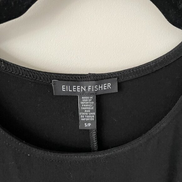 Eileen Fisher Stretchy Long Sleeve Blouse Round Neck Casual Black Small - Picture 7 of 7